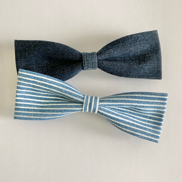 Handmade Other - Stylish Denim Hairbows